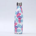 500ml stainless steel vacuum insulated sport bottle with lid on a gym bench