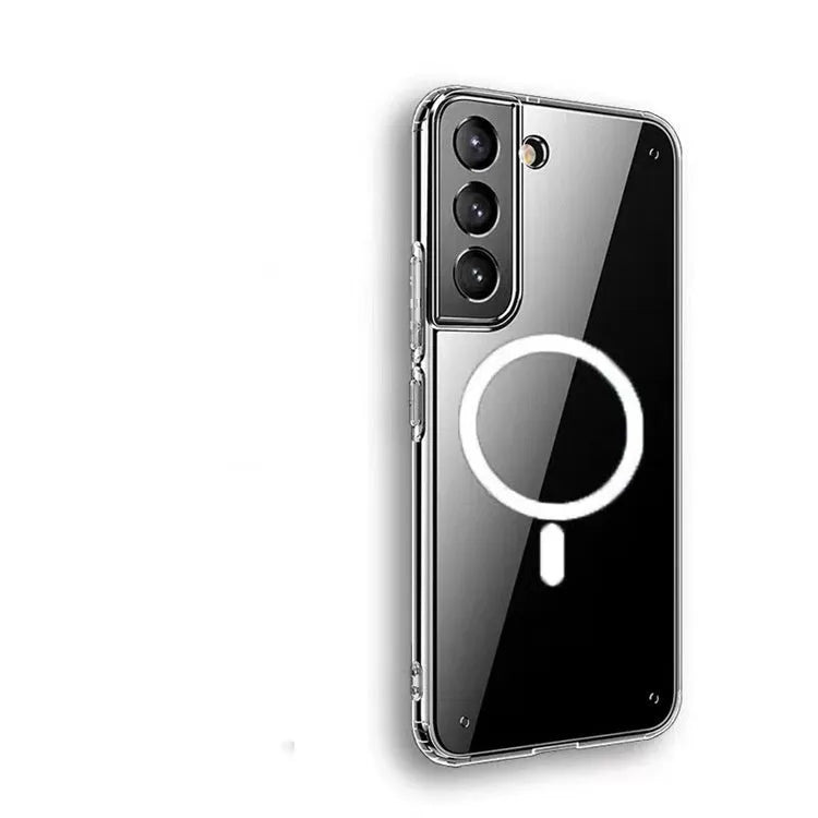 Transparent magnetic phone case for Samsung Galaxy smartphones with MagSafe charging compatibility
