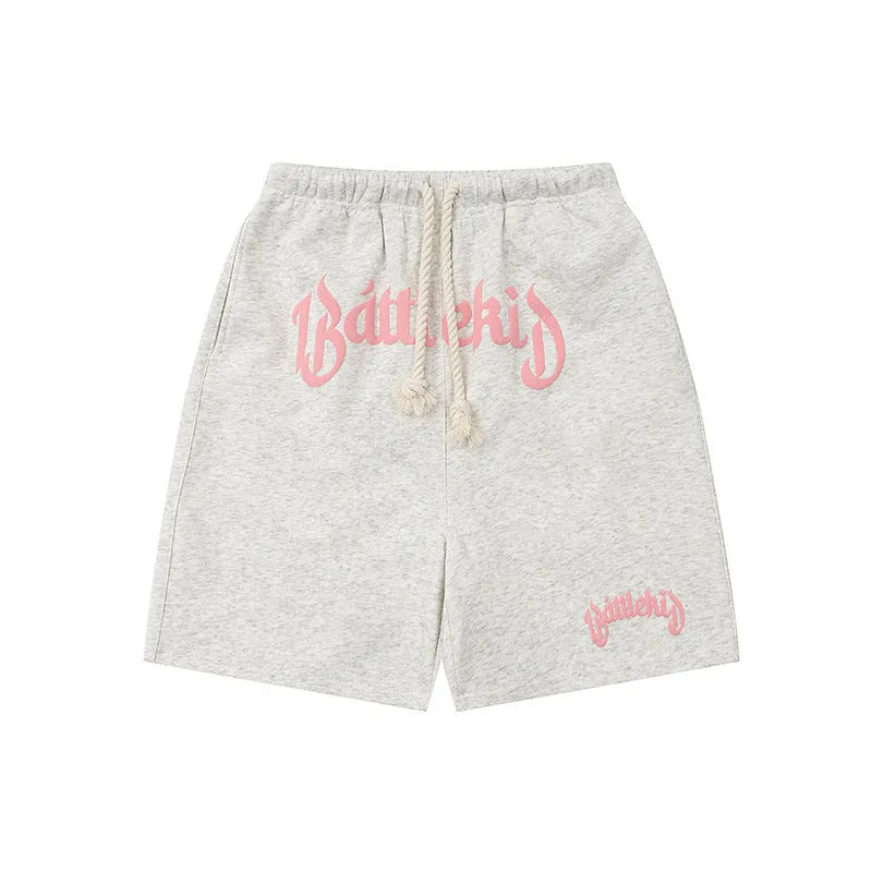 Cotton blend cropped sweatpants in loose hip hop street style available in multiple colours