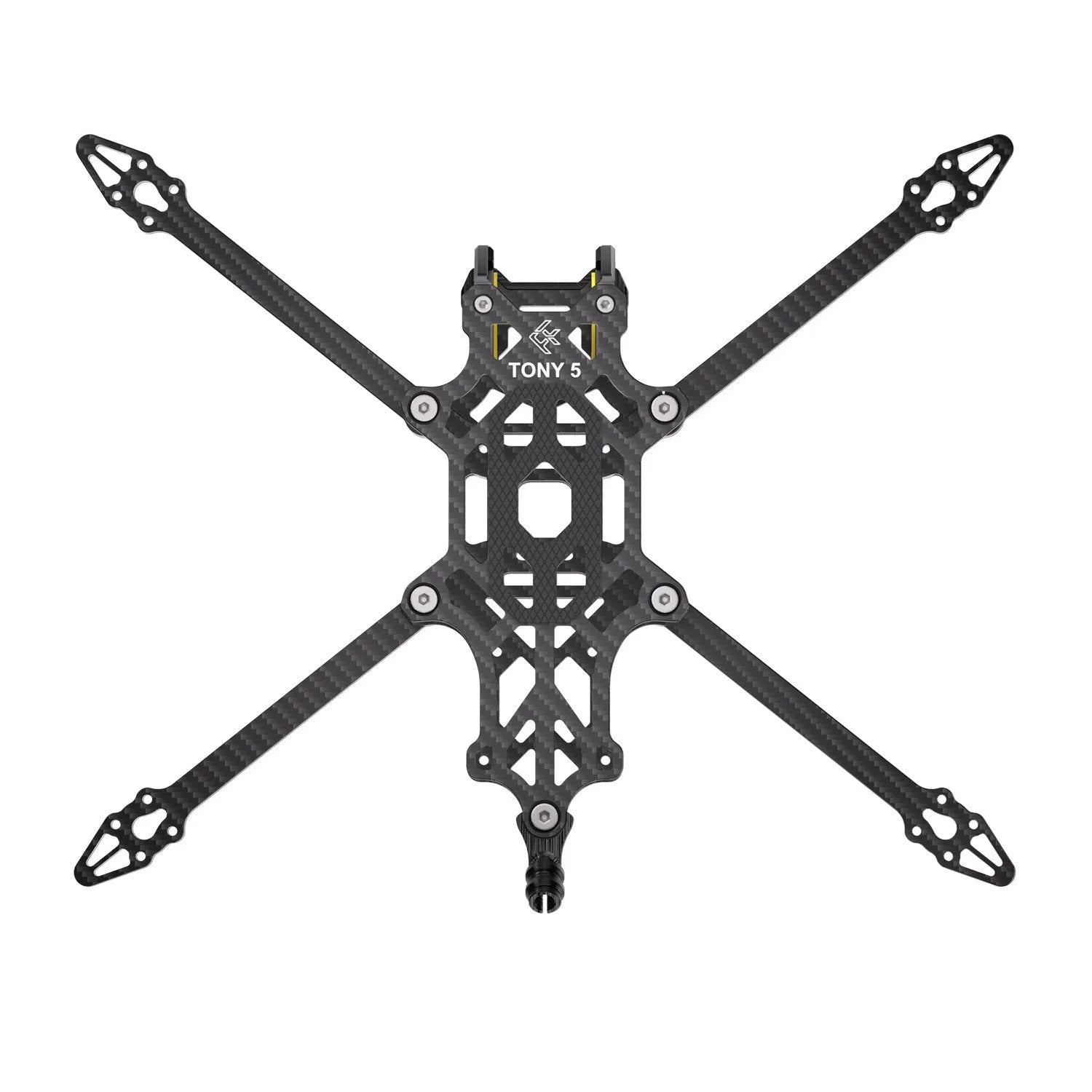 FlyFishnRC Tony 5 Sub250 FPV freestyle carbon frame in black with 4mm arms and 215mm wheelbase