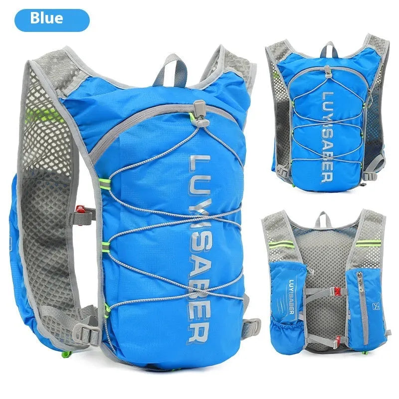 Multifunctional nylon running backpack with safety reflective elements in a solid colour, under 20L capacity for hiking and cycling