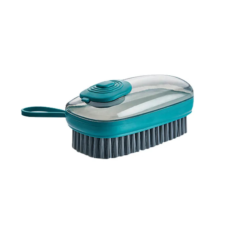 Multifunctional automatic liquid cleaning brush with ergonomic grip, 12.5cm ABS, available in blue, green, and red