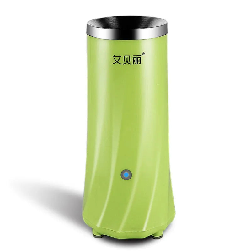 Compact beige white and green mini breakfast machine for small kitchen spaces