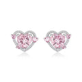 Guardian Heart trendy stud earrings for women white K copper electroplated heart shape pair