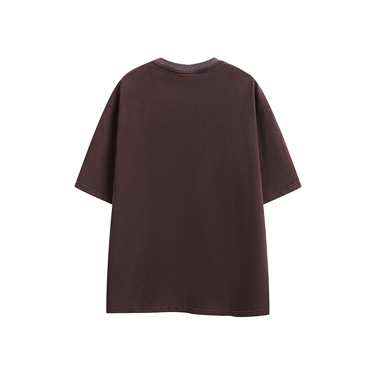 Cotton retro half-sleeve t-shirt with embroidery in loose pullover fit