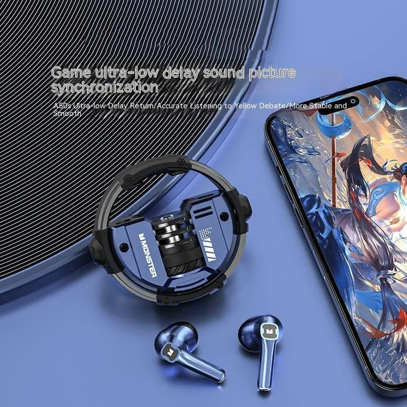Radio competition in-ear Bluetooth headset in emerald colour, low latency for e-sports gaming