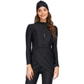 Black modest conservative swimsuit set with top and pants for Muslim ladies