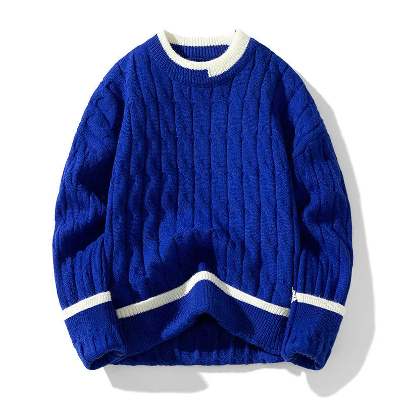 Men's two piece loose pullover sweater set in modal acrylic blend for autumn winter