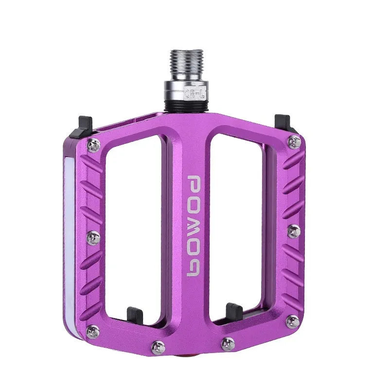 Pair of aluminium alloy bicycle pedals with integrated 710LED lights in black finish