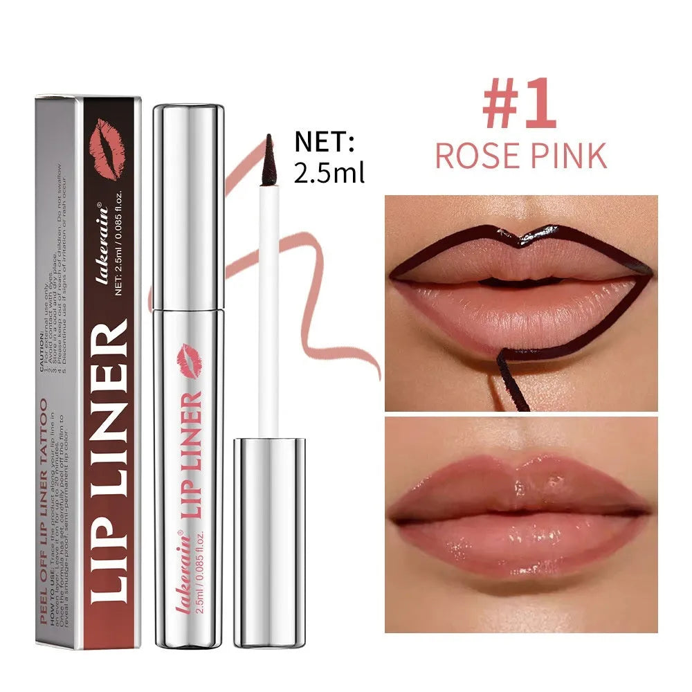 Matte finish pointed toe tear and pull lip liner pencil in Rose Pink colour with cap on