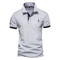 Men's slim fit T-shirt with an embroidered deer design on the chest in a cotton blend fabric.