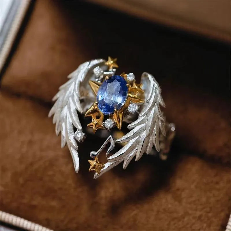 Adjustable geometric alloy ring with open mouth design in size 8 colour