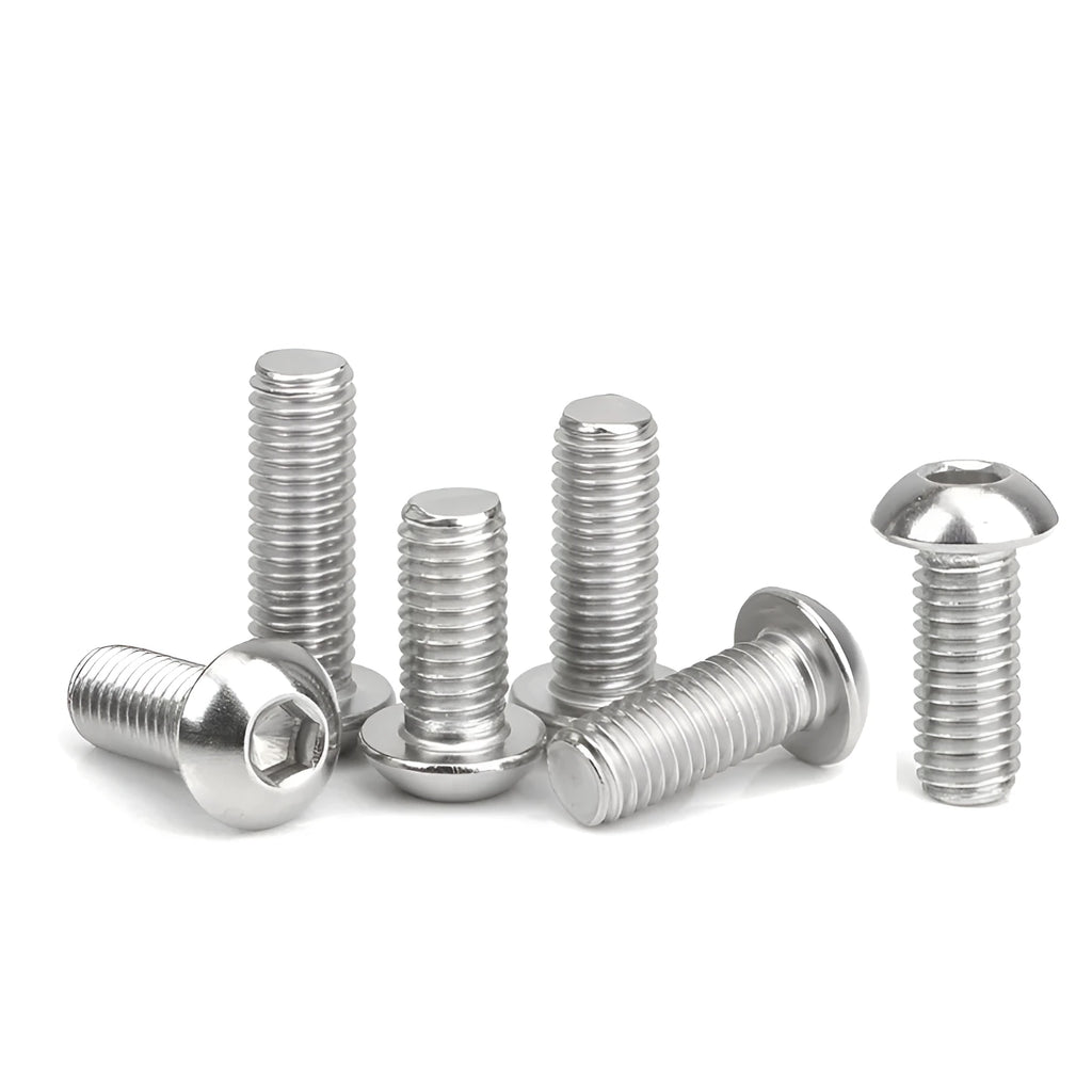Stainless steel half round pan head hexagon screw A2-70 16x5.7mm whitewash finish