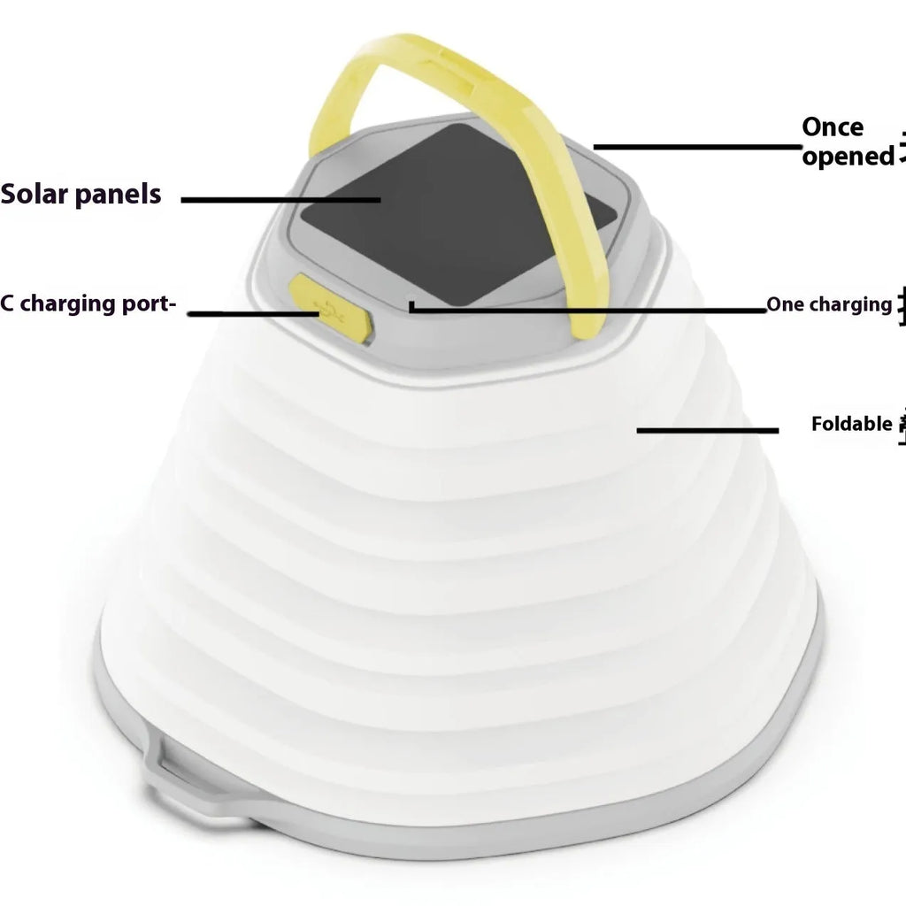 White camping lamp with large capacity battery and single-key cycle switch for portable lighting