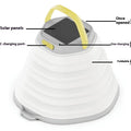 White camping lamp with large capacity battery and single-key cycle switch for portable lighting