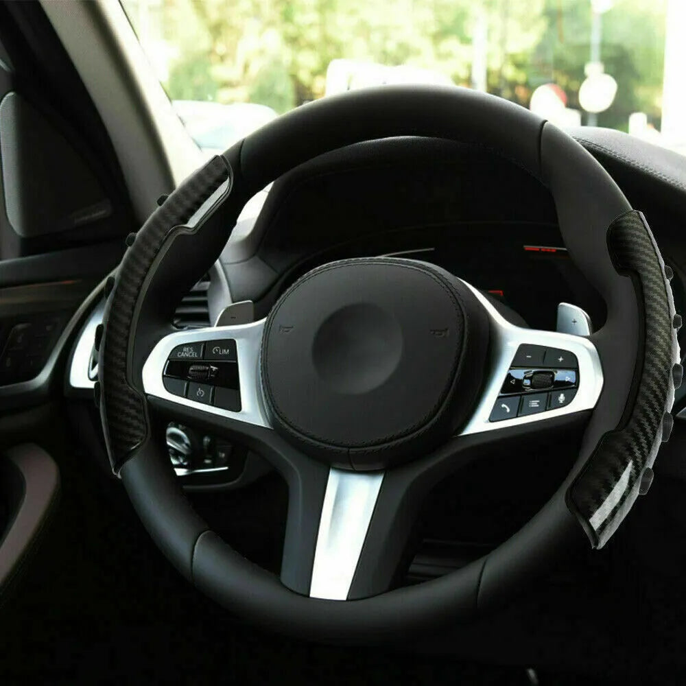 Carbon fibre black automobile steering wheel anti-skid sleeve for 38cm diameter wheels