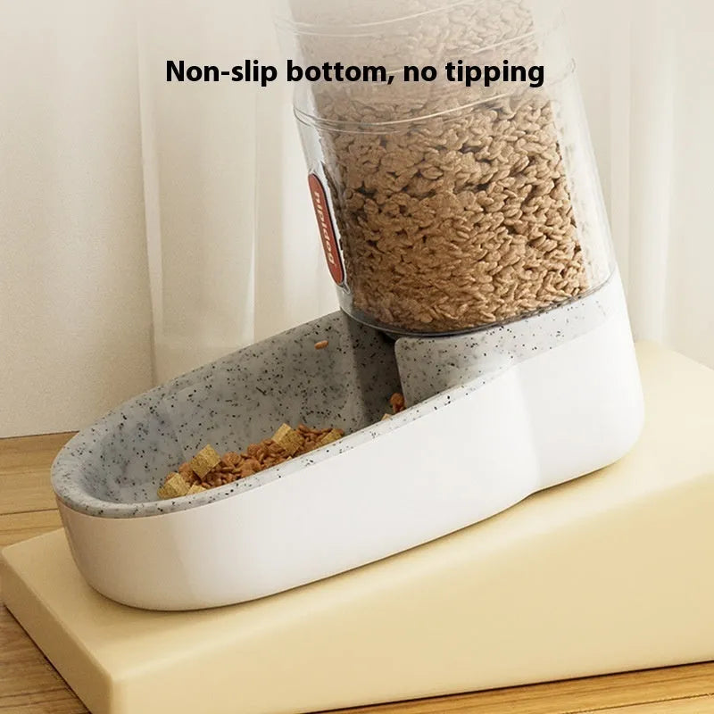 Blue automatic pet water fountain with 3.8-litre capacity for dogs and cats on a kitchen floor.