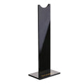 Pink and black detachable headset stand bracket for gaming headphones on a desk