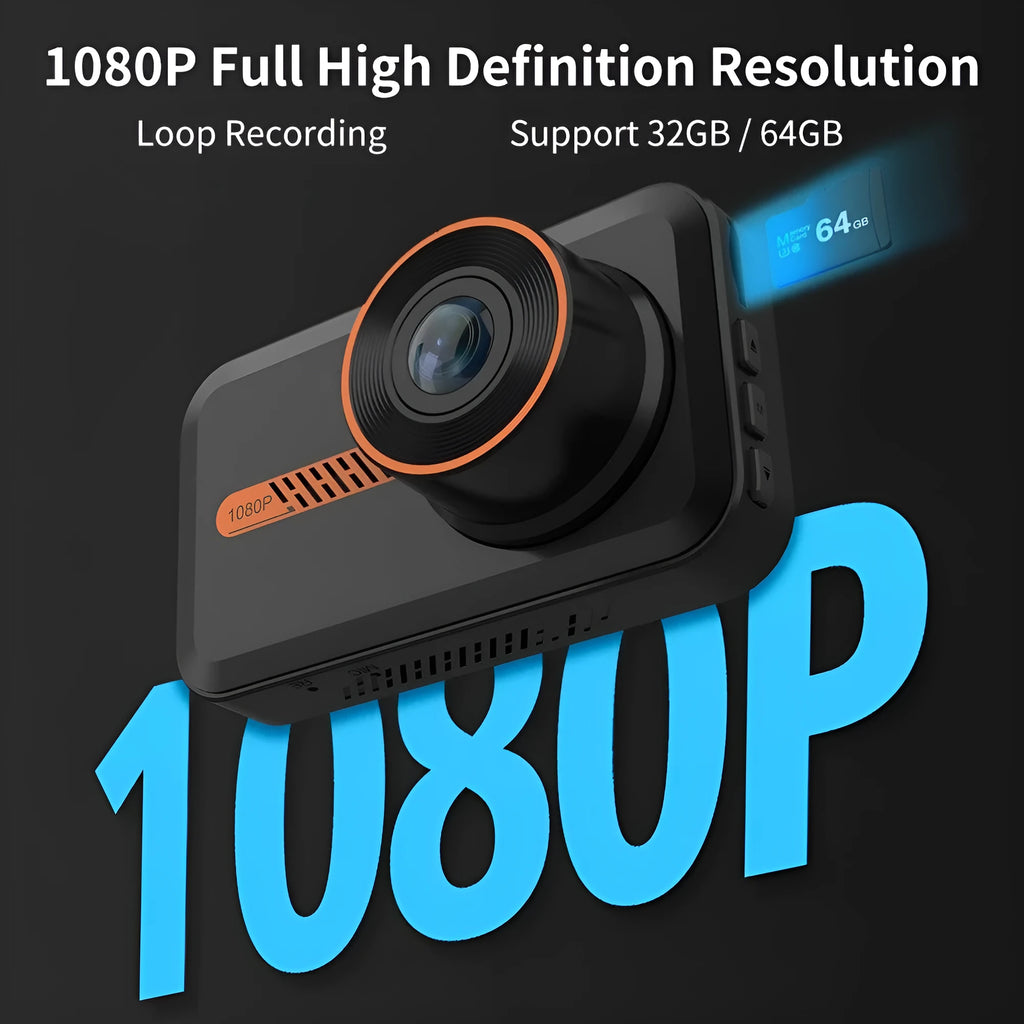 ThiEYE dual dash cam front and rear 1080P screen showing road view with mount and cables