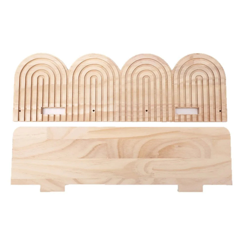 Multi-layer solid wood wall flower pot storage rack with six layers for home decoration