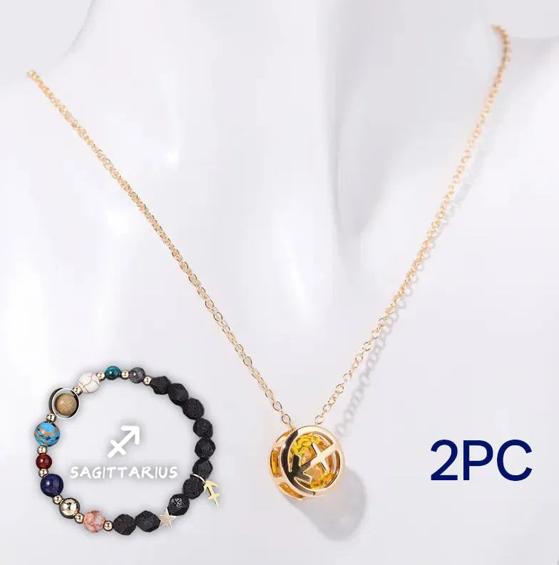 Natural stone beaded necklace set with matching bracelet in mixed colour beads
