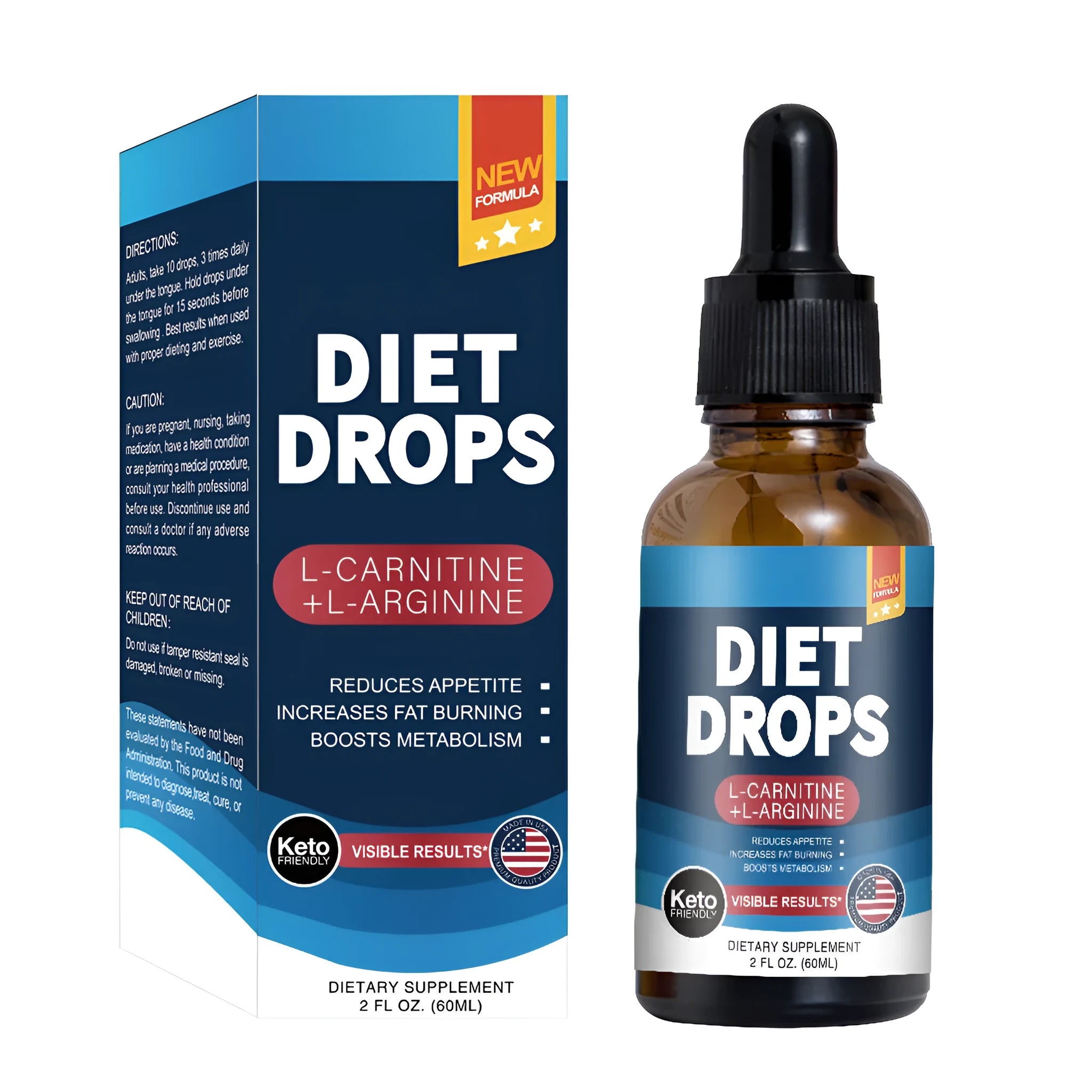 60ml bottle of ketone drops dietary supplement for body shaping support