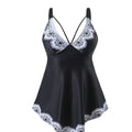 Plus size women's two-piece bikini swimsuit in quick-drying polyester fabric