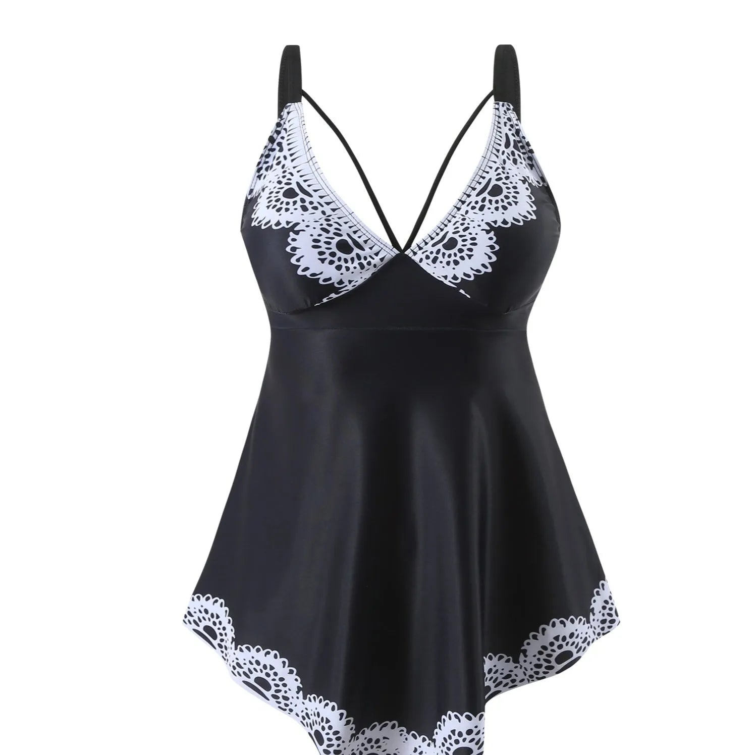Plus size women's two-piece bikini swimsuit in quick-drying polyester fabric