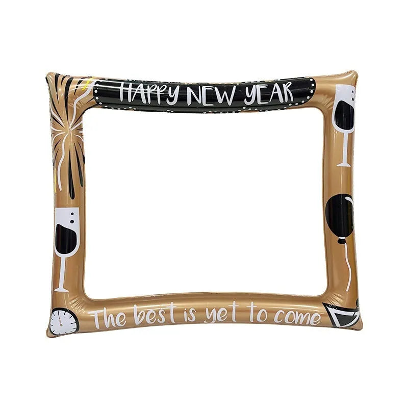 Christmas inflatable photo frame prop with PVC construction for holiday photography