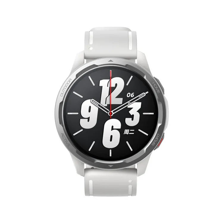 Black GPS smart watch with touchscreen display and silicone wrist strap for call and fitness tracking