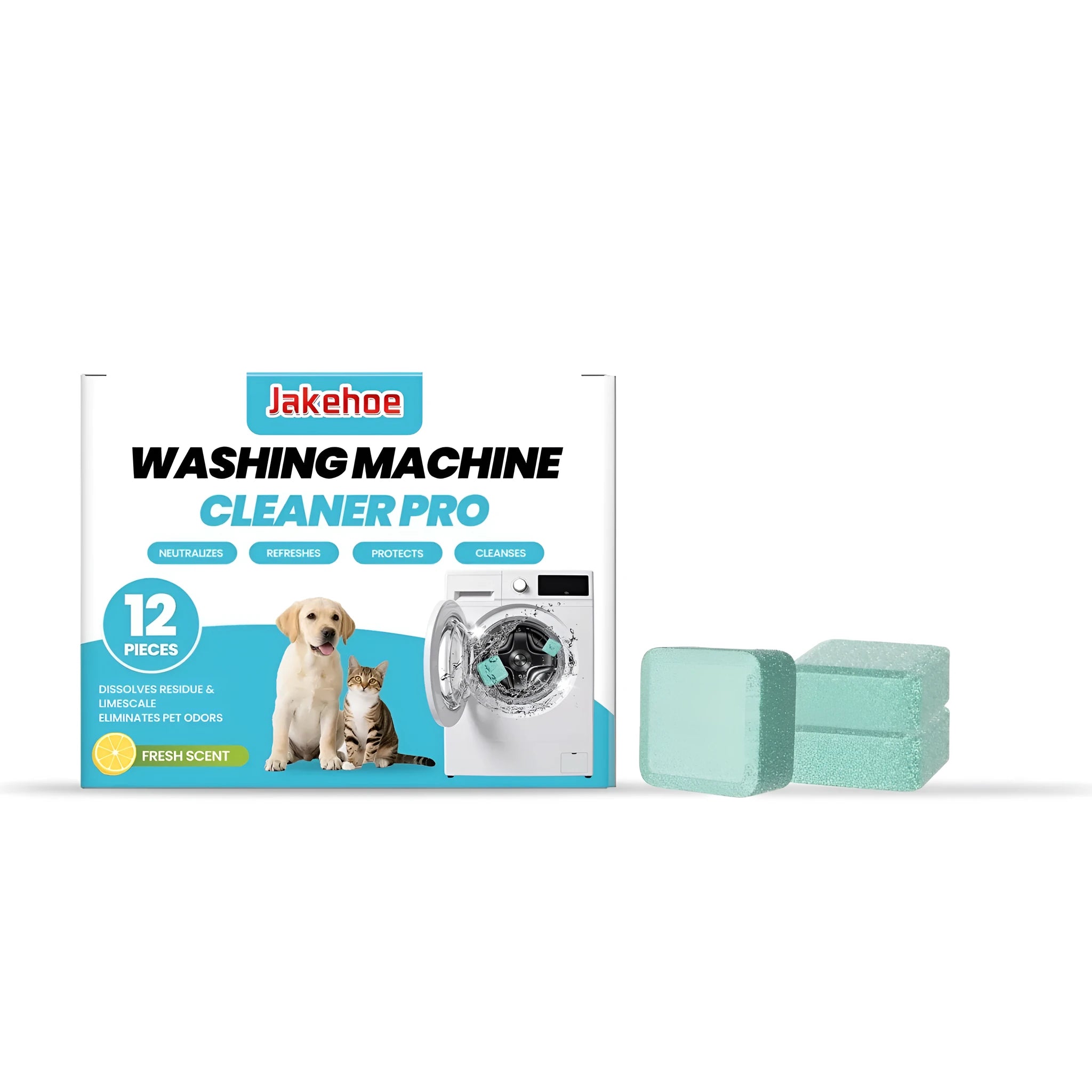 Washing Machine Cleaner Pro pack of 12 cleaning tablets with sodium bicarbonate and citric acid formulation