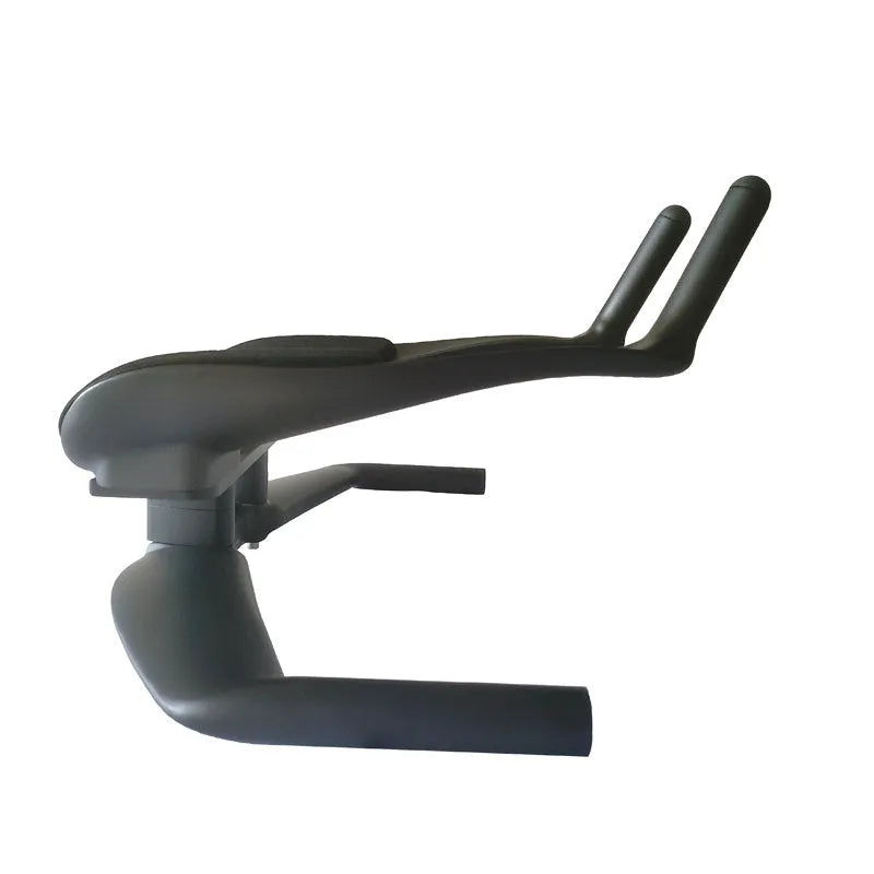 Carbon fibre TT handlebar with clip-on extension in black matt finish, 31.8mm clamp, for road and time trial bikes
