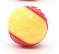 TPR dog training ball 6.5cm with molar texture and sound in blue orange colour variant