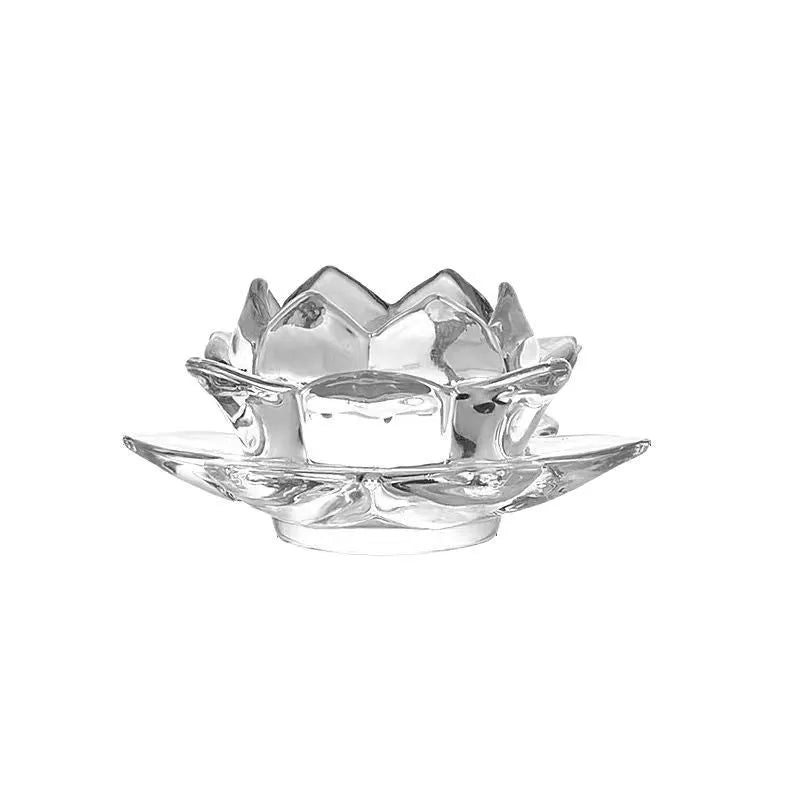 Glass lotus candle cup decorative aromatherapy candle holder with lotus candlestick design