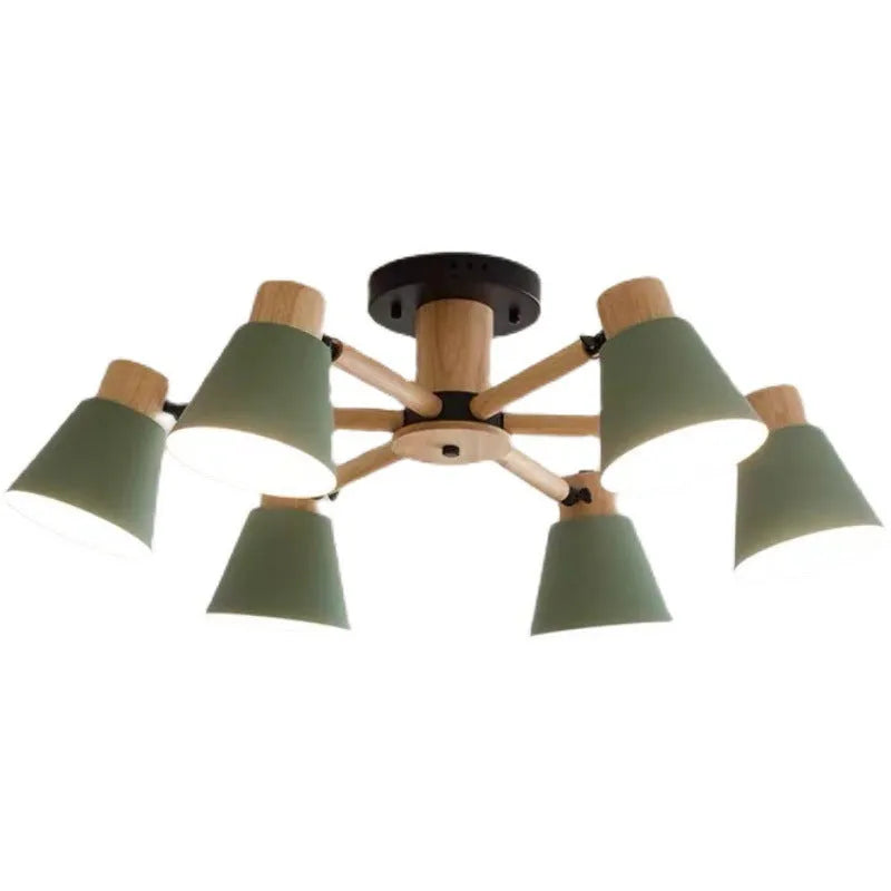Nordic ironwood macaron ceiling lamp cluster in chosen colour and head count
