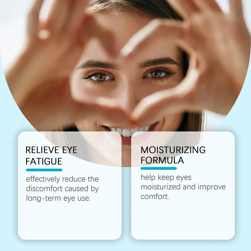 Bottle of moisturizing eye drops with mint leaf extract and sodium hyaluronate formula