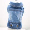 Retro scratch pattern denim dog vest for small pets in dark and light colour options
