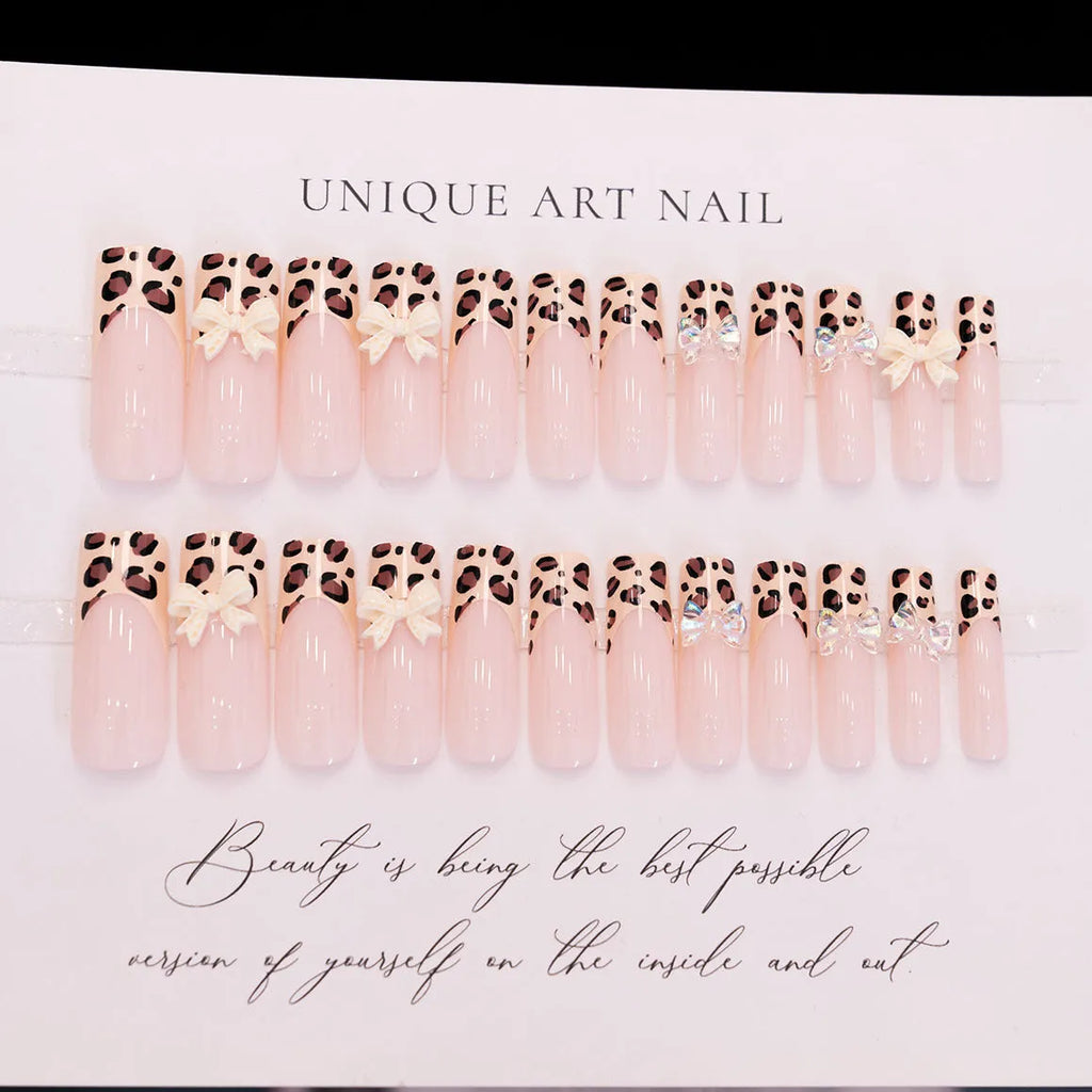Leopard print butterfly design nail art stickers on a white background, WM296 colour.