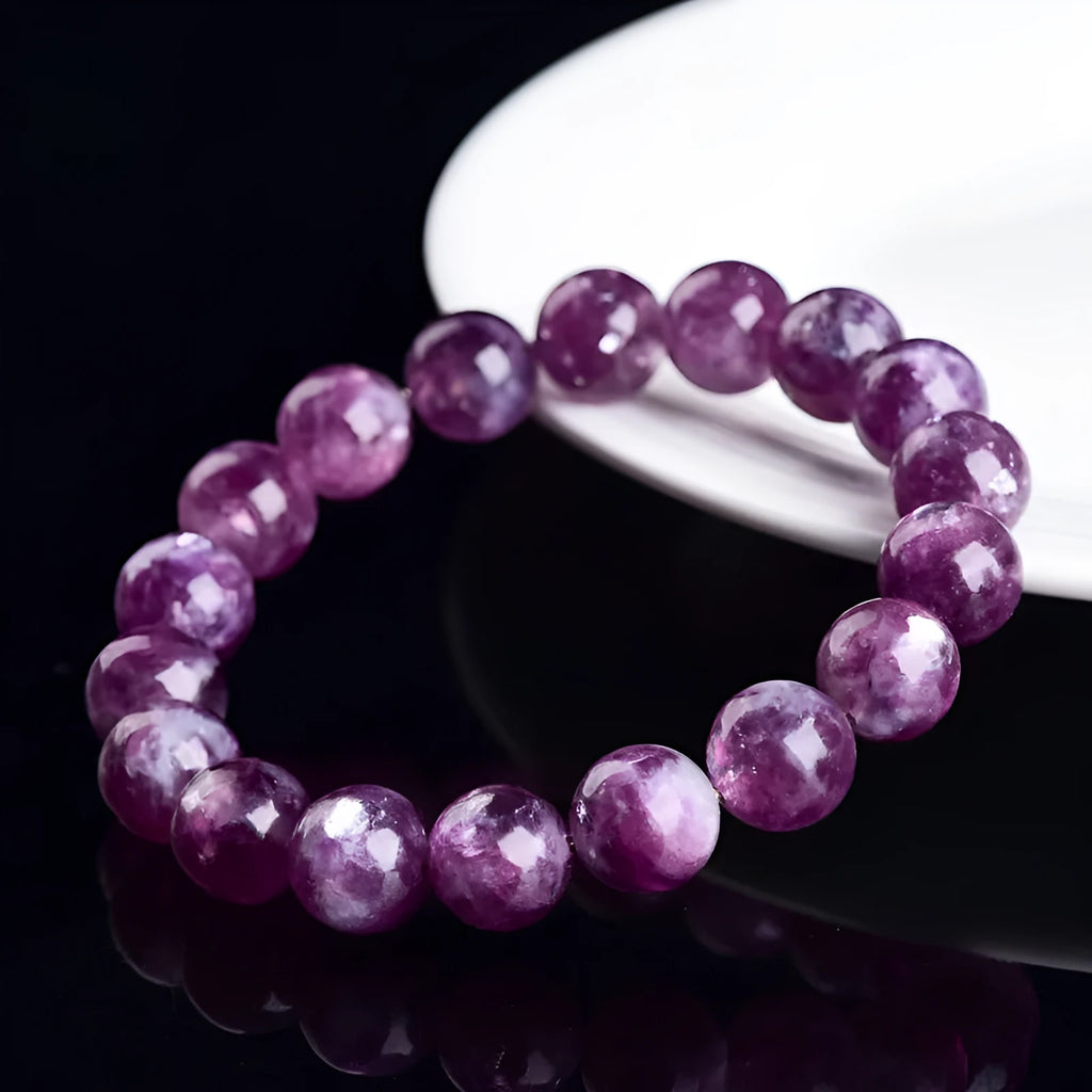 Polished geometric crystal bracelet in 5A Purple with Korean-style unisex design
