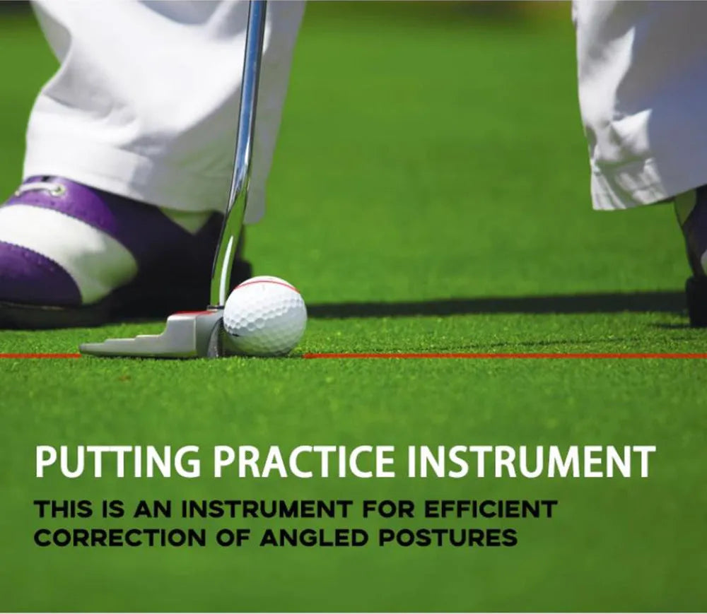 Black golf putting laser aiming instrument for alignment practice.