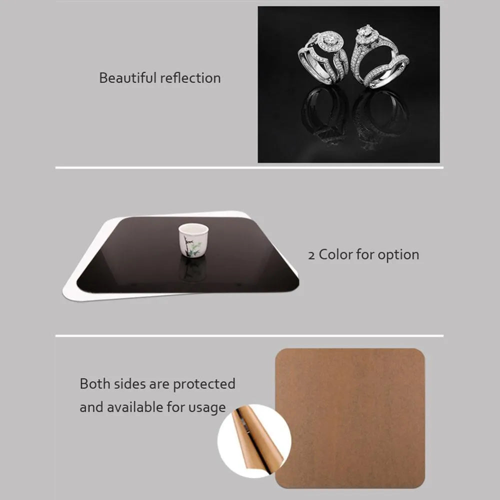 Acrylic reflection board for product photography, white side shown, 30x30cm size