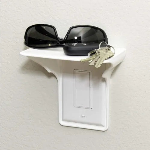 White polypropylene socket storage rack organiser with compartments, dimensions 14 by 10 by 15 centimetres.