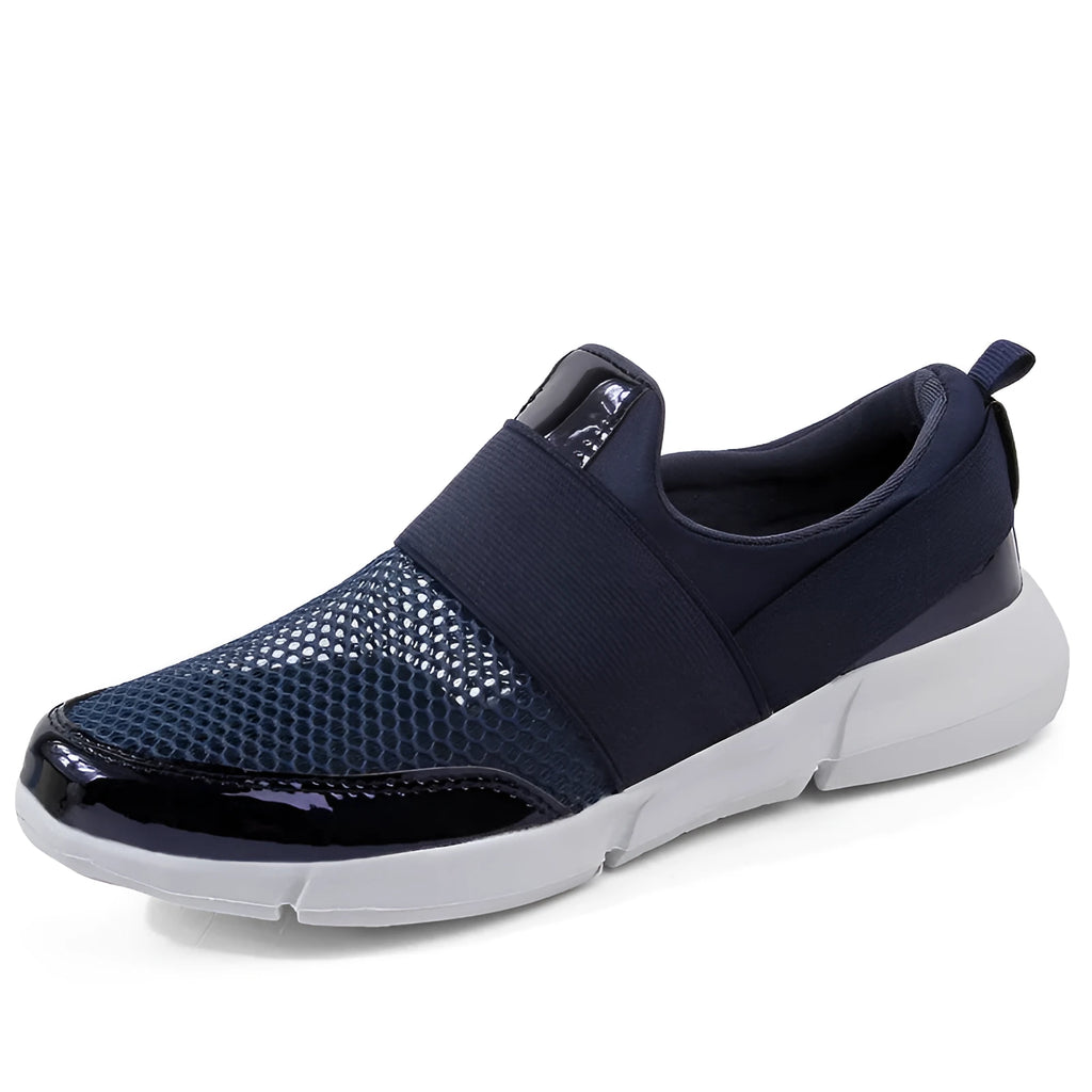 Women's breathable casual sneakers with mesh interior in blue, black, or grey colours