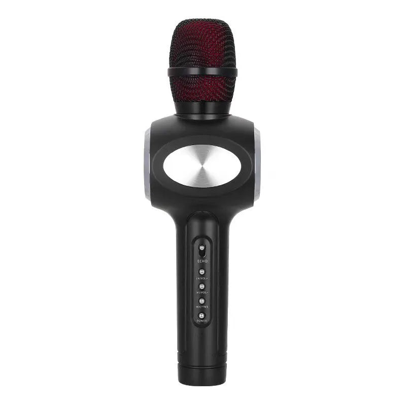 Yaerjia E108 mobile microphone in black with echo sound effect and dual speaker output
