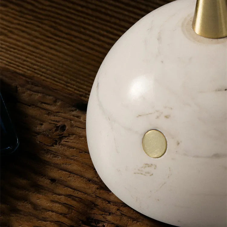 Creative glass LED desk lamp with dimmable touch switch on a wooden desk