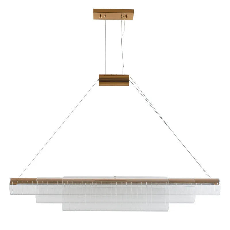 Glass pendant lamp with iron body in minimalist modern design for restaurant lighting