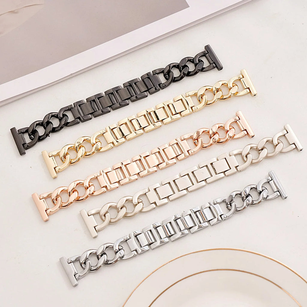 Denim chain metal replacement strap for Apple Watch in multiple colour options