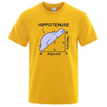 Hippotenuse Opposite Adjacent funny print on a loose fit cotton T-shirt in Army Green.