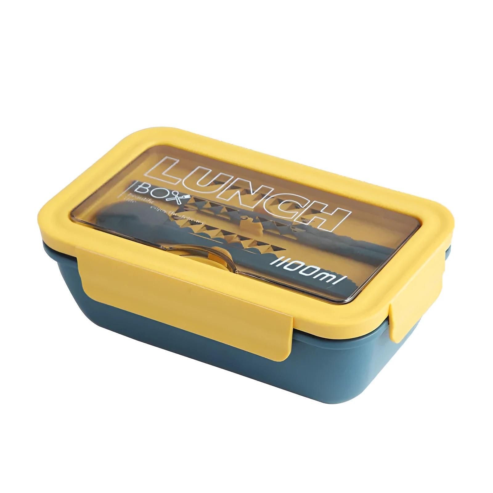 Green four-layer partitioned plastic bento box showing compartment separation