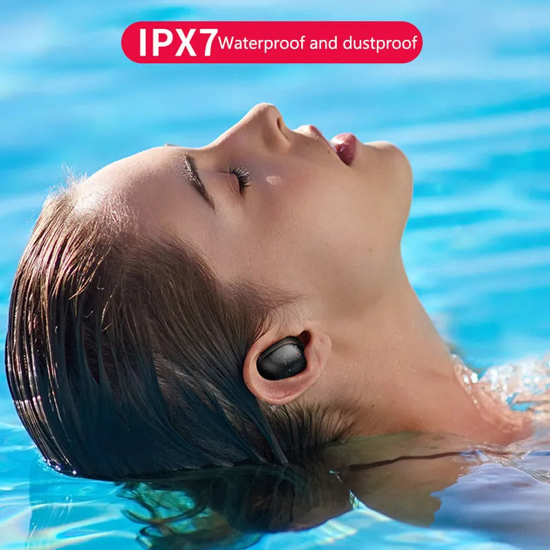Wireless Bluetooth earphone earbuds with voice control in black and white colours